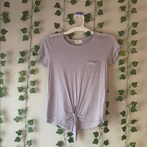 lavender shirt